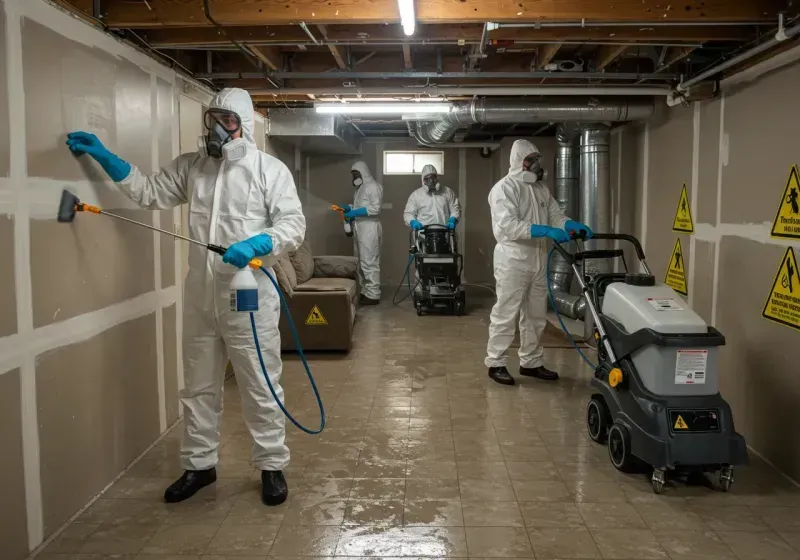 Basement Moisture Removal and Structural Drying process in Diablo, CA